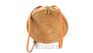 circle bagpack large straw rattan ata handmade